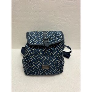 Tommy Hilfiger Black White Mini Backpack Geometric Pattern‎